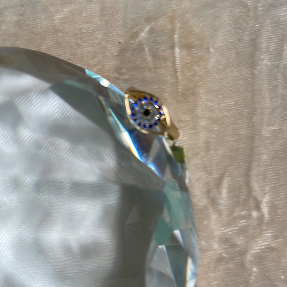 Crystal blue golden Evil eye ring by BAUBLEBAR - Picture 6 of 11